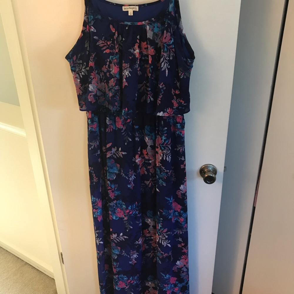 Blue Floral Maxi Dress - Picture 3 of 7